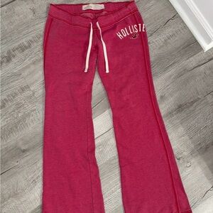 Hollister Junior’s‎ Flare Sweatpants Size Large Pink Vintage Y2K Logo Joggers